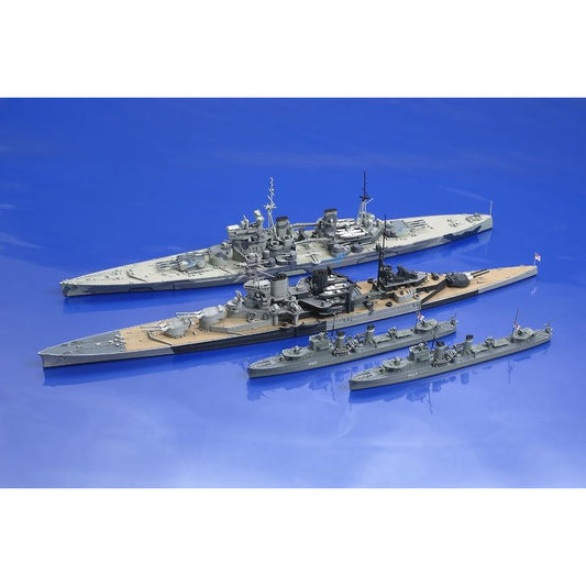 Battle of Malaya Set w/Pamphlet 1/700 (Includes 5 Ships and Attack Planes) #25422 by Tamiya