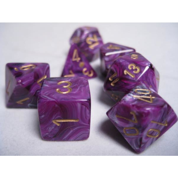 Chessex Vortex 7-Die Set Purple/Gold CHX27437