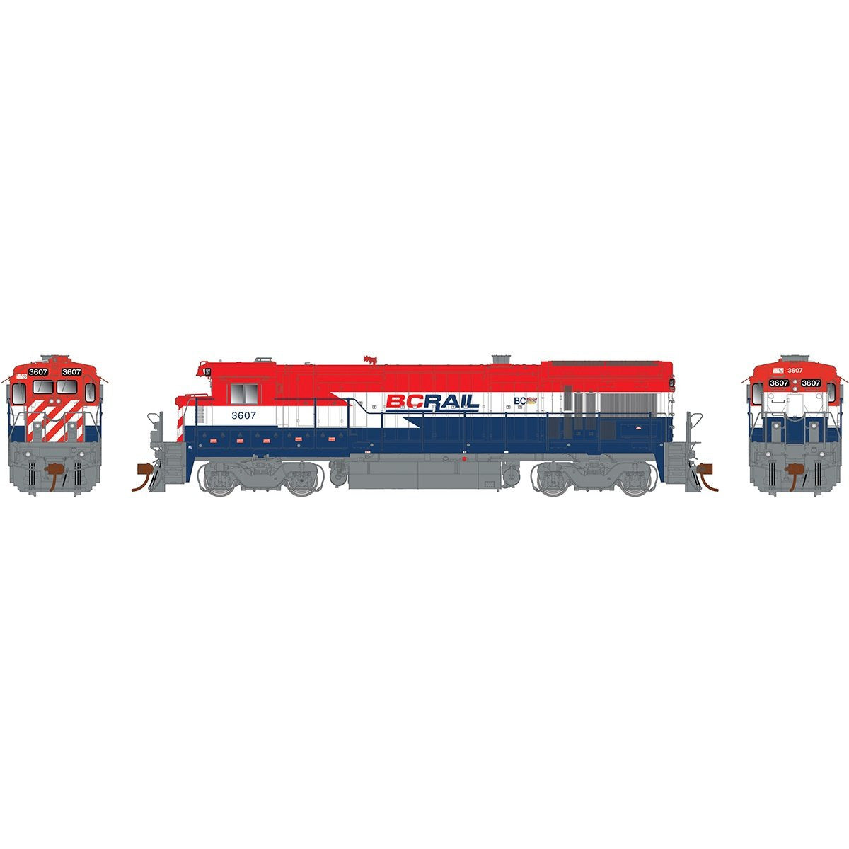 B36-7 (DCC/Sound) BC Rail (Red White Blue) #3607
