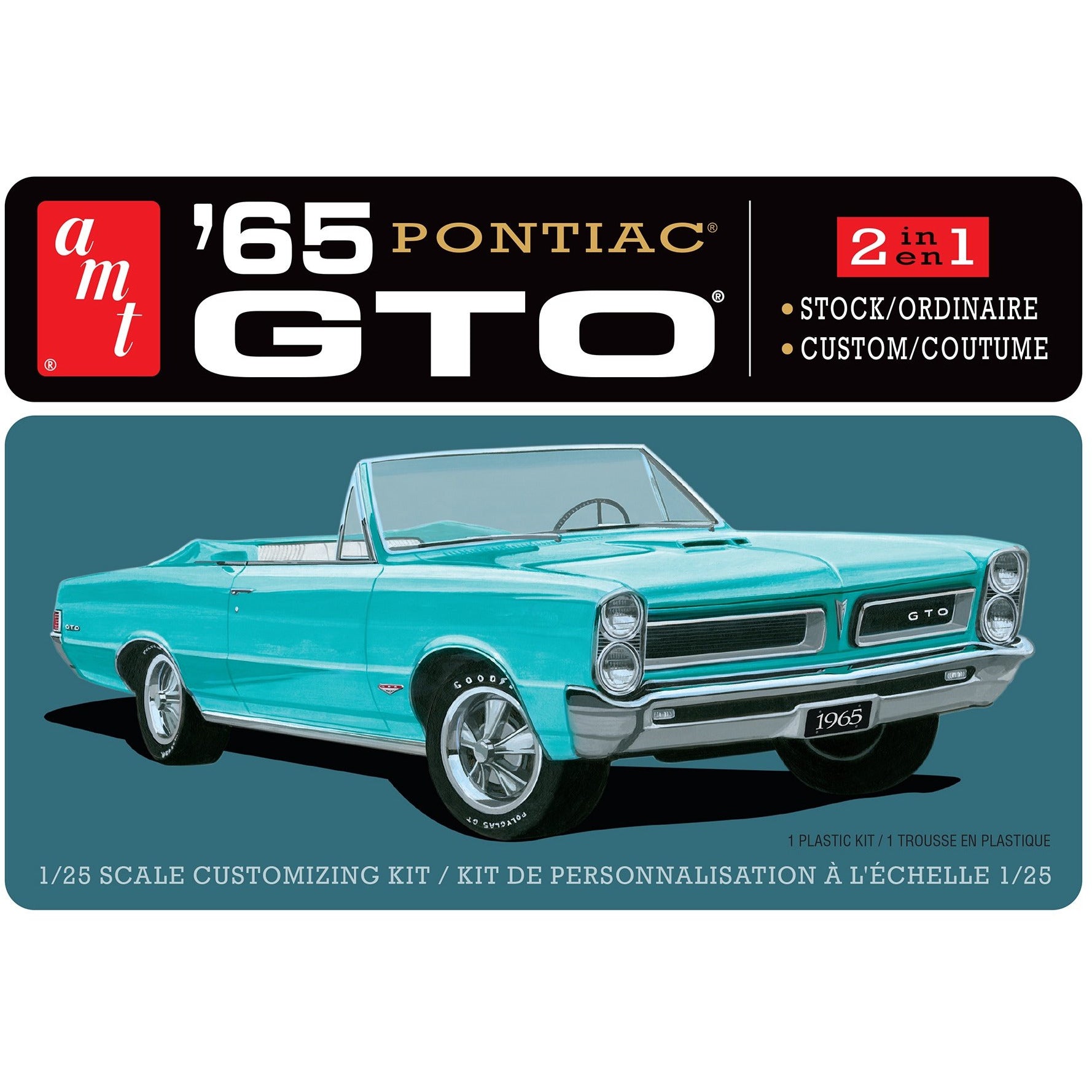 1965 Pontiac GTO 2-in-1 1/25 Model Car Kit #1191 by AMT