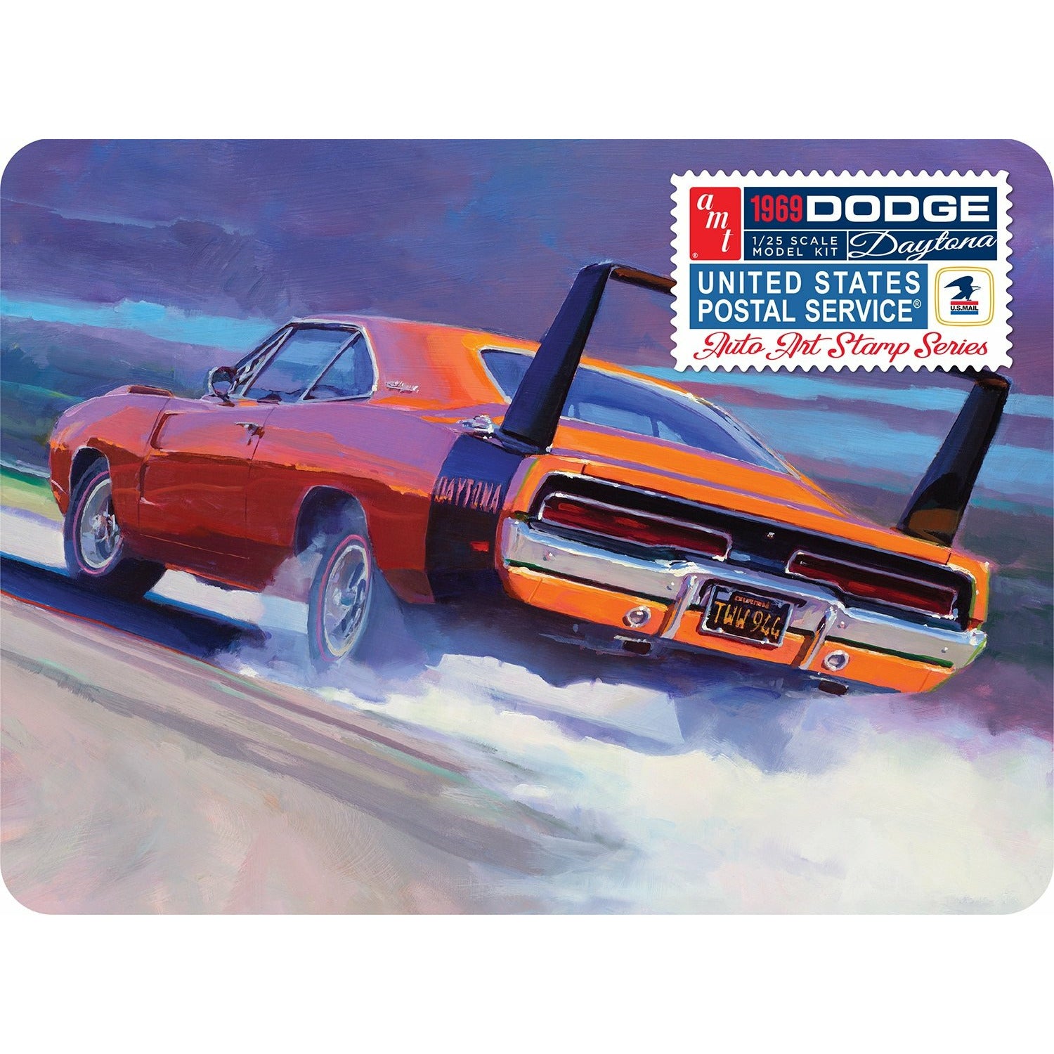 1969 Dodge Charger Daytona USPS Stamp Series 1/25 Model Car Kit #1232/12 by AMT