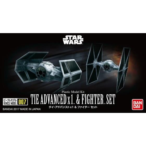 TIE Fighter & TIE Advanced Set #007 Star Wars Vehicle Model Kit #214502 by Bandai