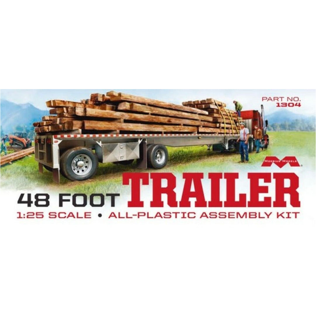 48' Flatbed Trailer w/Cambered Deck 1/25 #1304 by Moebius