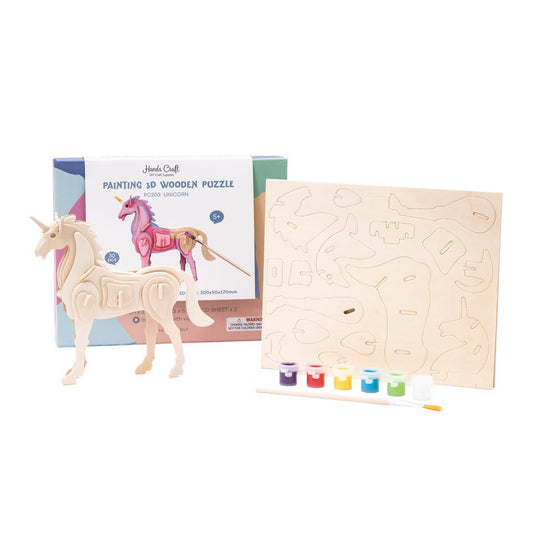 Painting 3D Wooden Puzzle Unicorn by Robotime