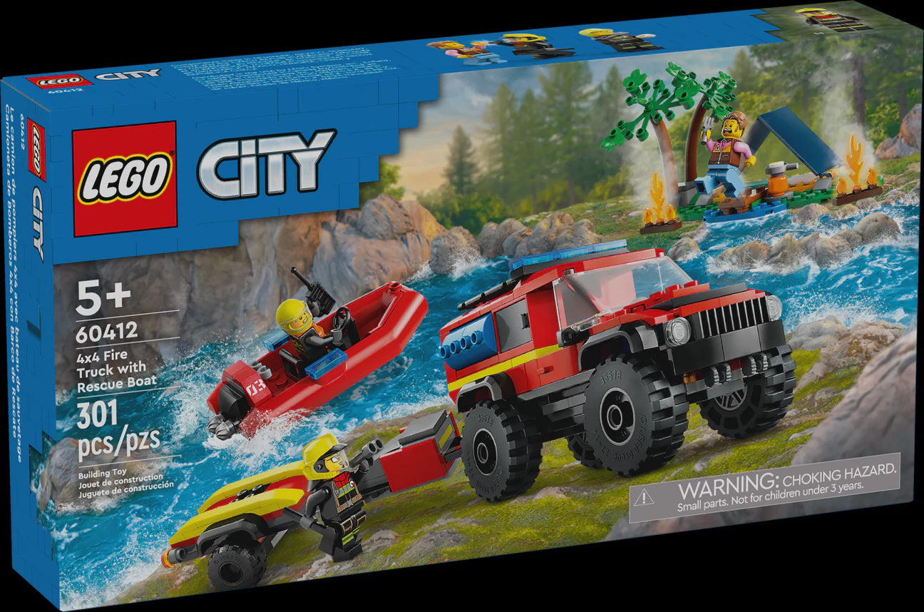 Lego City: 4x4 Fire Truck with Rescue Boat 60412