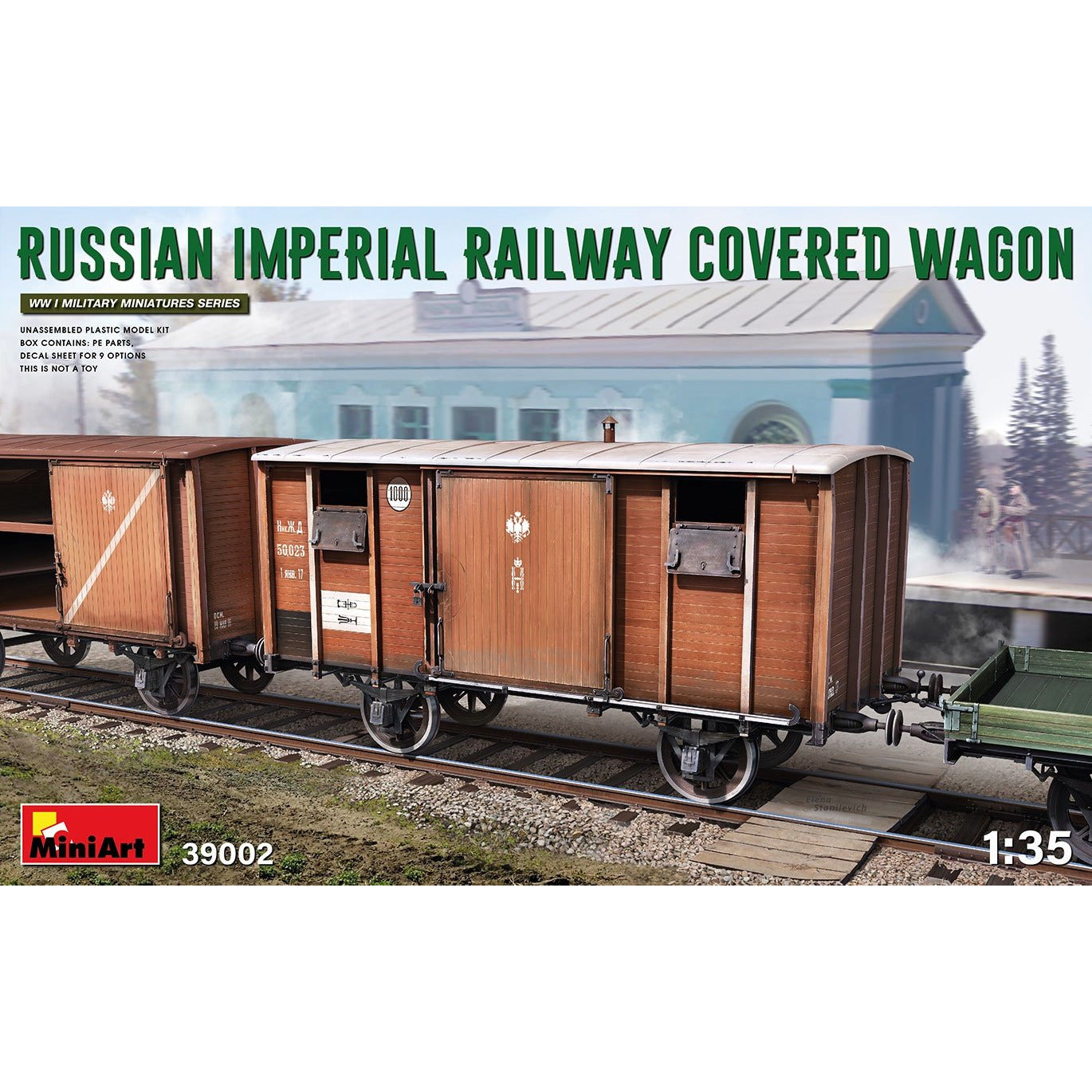 Russian Imperial Railway Covered Wagon 1/35 by Miniart