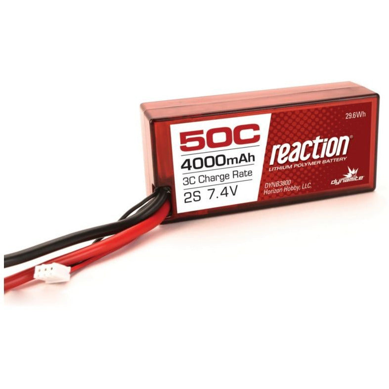 Reaction 2S 7.4V 4000mAh 50C LiPo Shorty Hardcase Battery