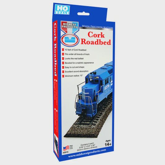 Cork Roadbed HO 15' 5 PK