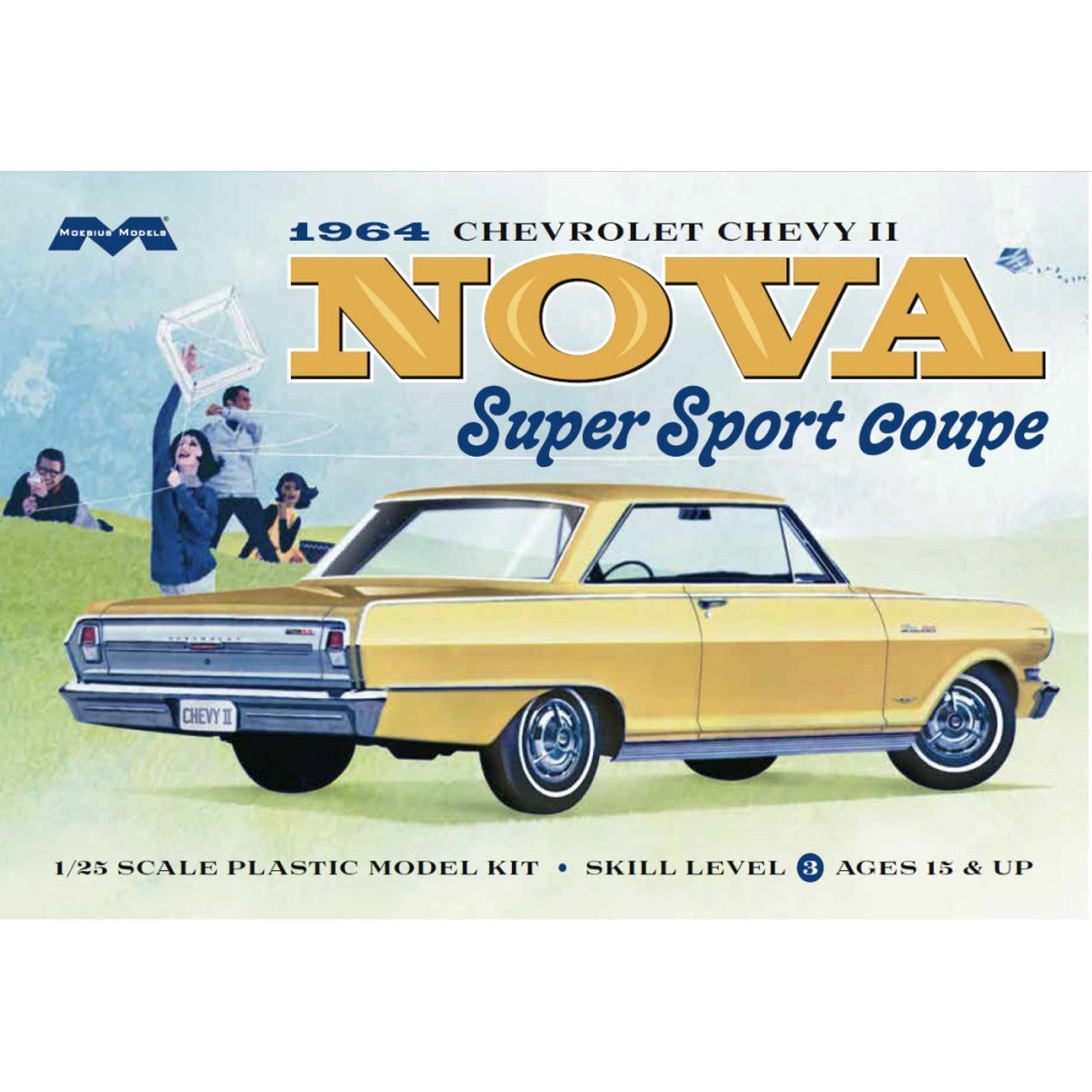 1964 Chevy Nova Super Sport 1/25 Model Car Kit #2320 by Moebius
