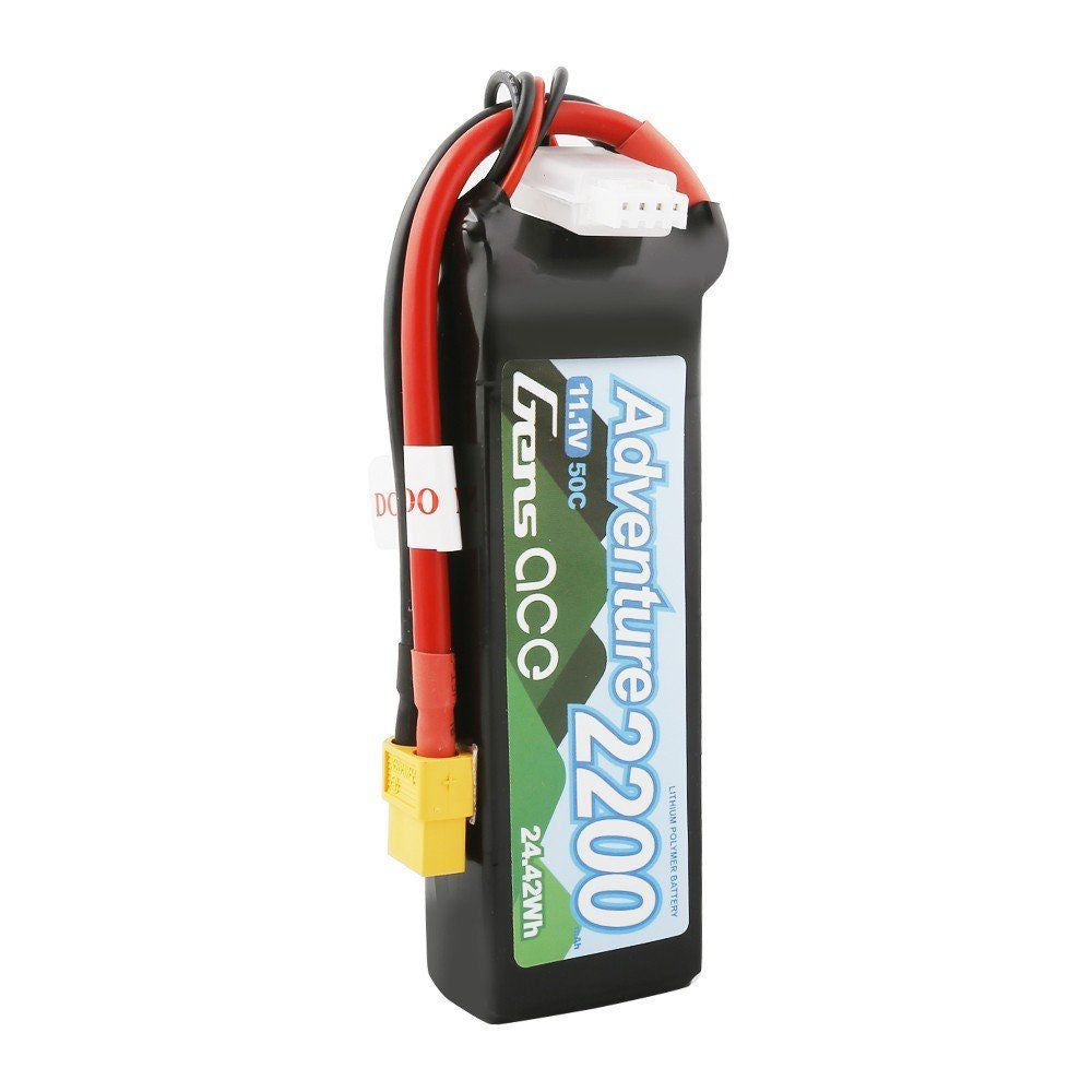 Gens Ace Adventure 2200mAh 3S1P 11.1V 50C Lipo Battery with XT60