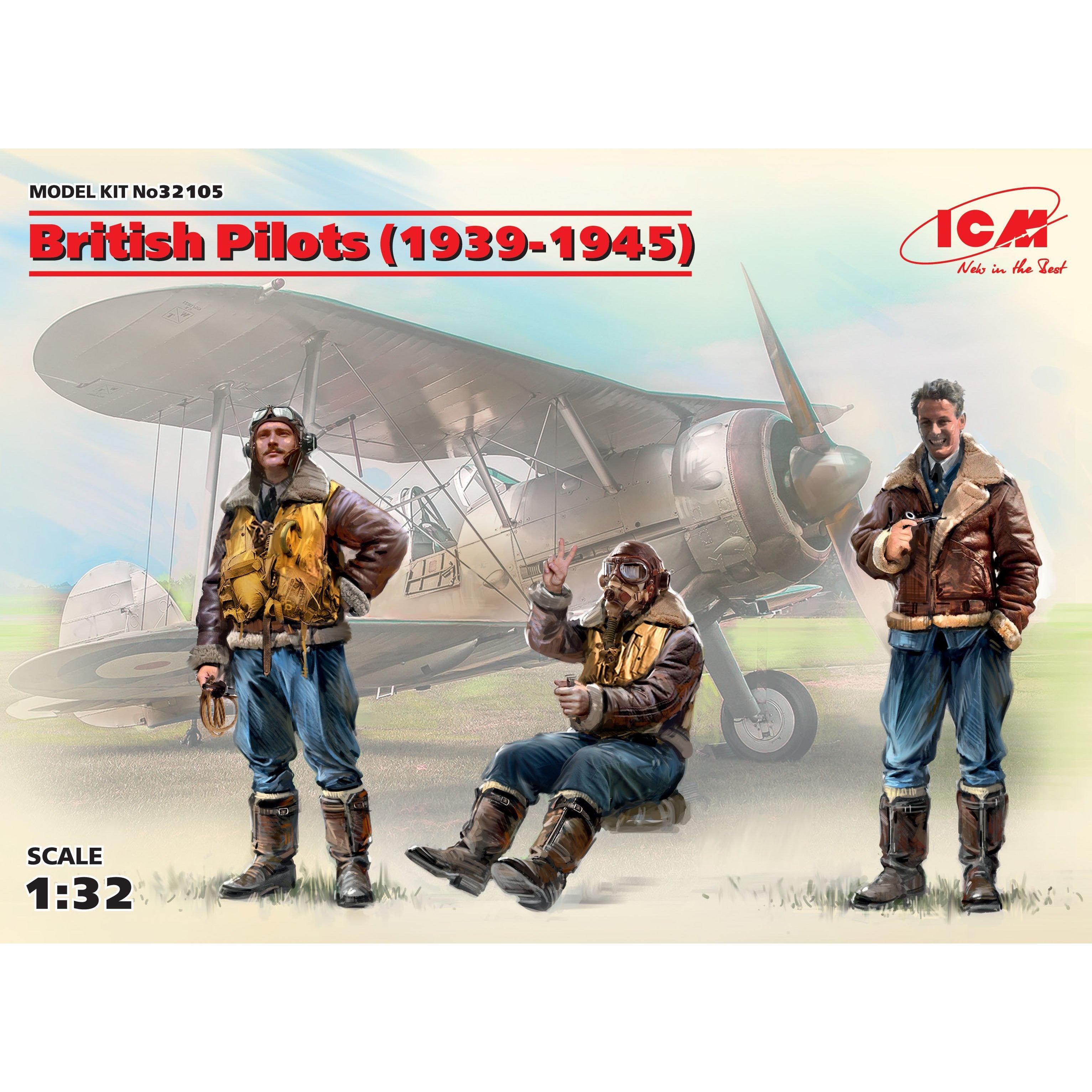 British Pilots 1939-1945 1/32 set of 3 #32105 by ICM