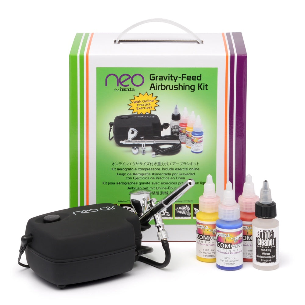 NEO for Iwata Gravity Feed Airbrushing Kit with NEO CN Compressor