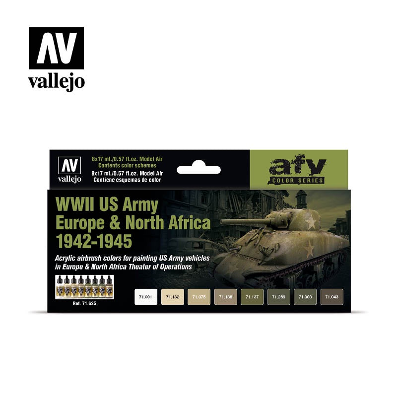 VAL71625 WWII US Army Europe and North Africa Colors Paint Set