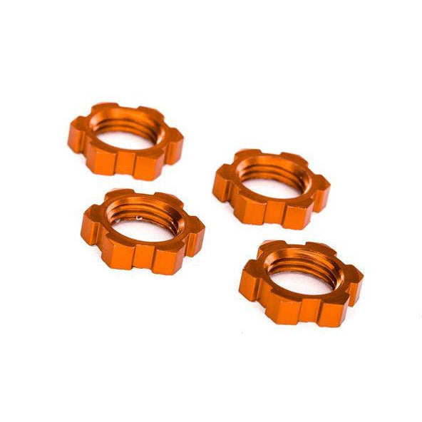 Traxxas Wheel Nuts, Splined, 17mm, Serrated (orange-anodized)(4) TRA7758T