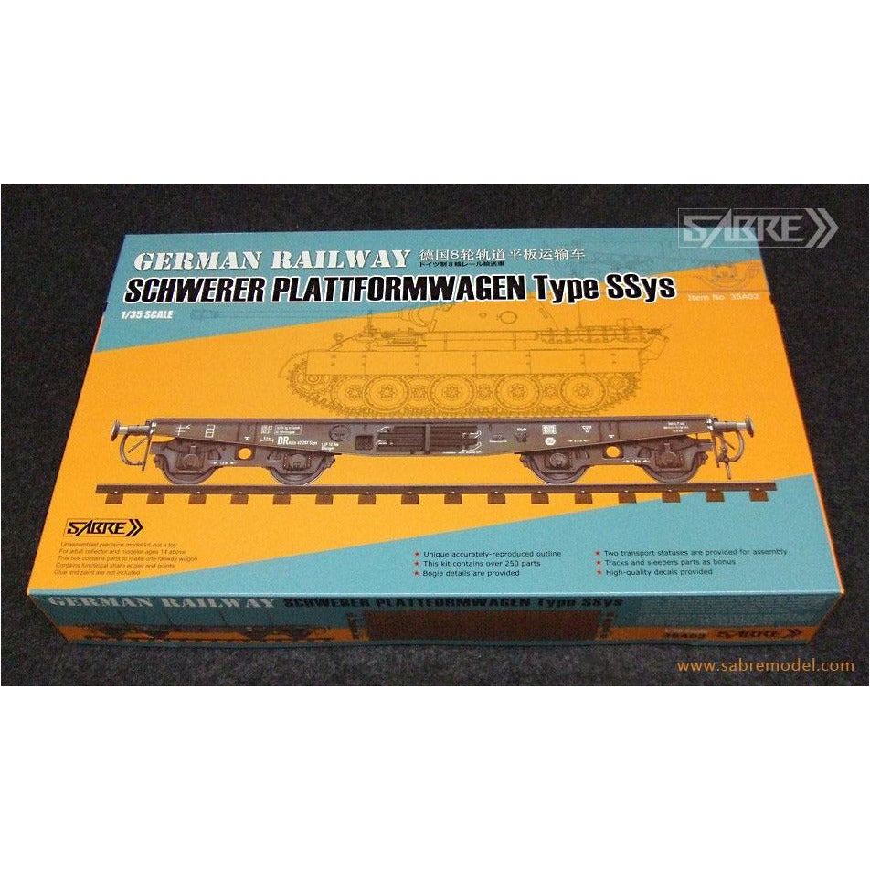 German Railway Schwerer Plattformwagen 4-axle 50 ton (Standard Edition) 1/35 by Sabre