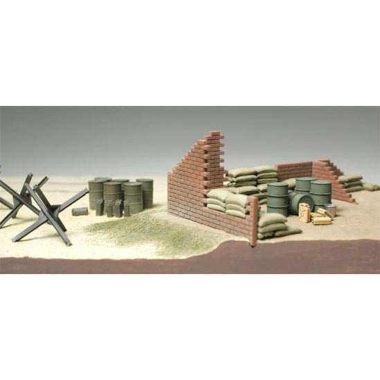 Brick Wall Sand Bag & Barricade Set TAM32508 1/48 by Tamiya