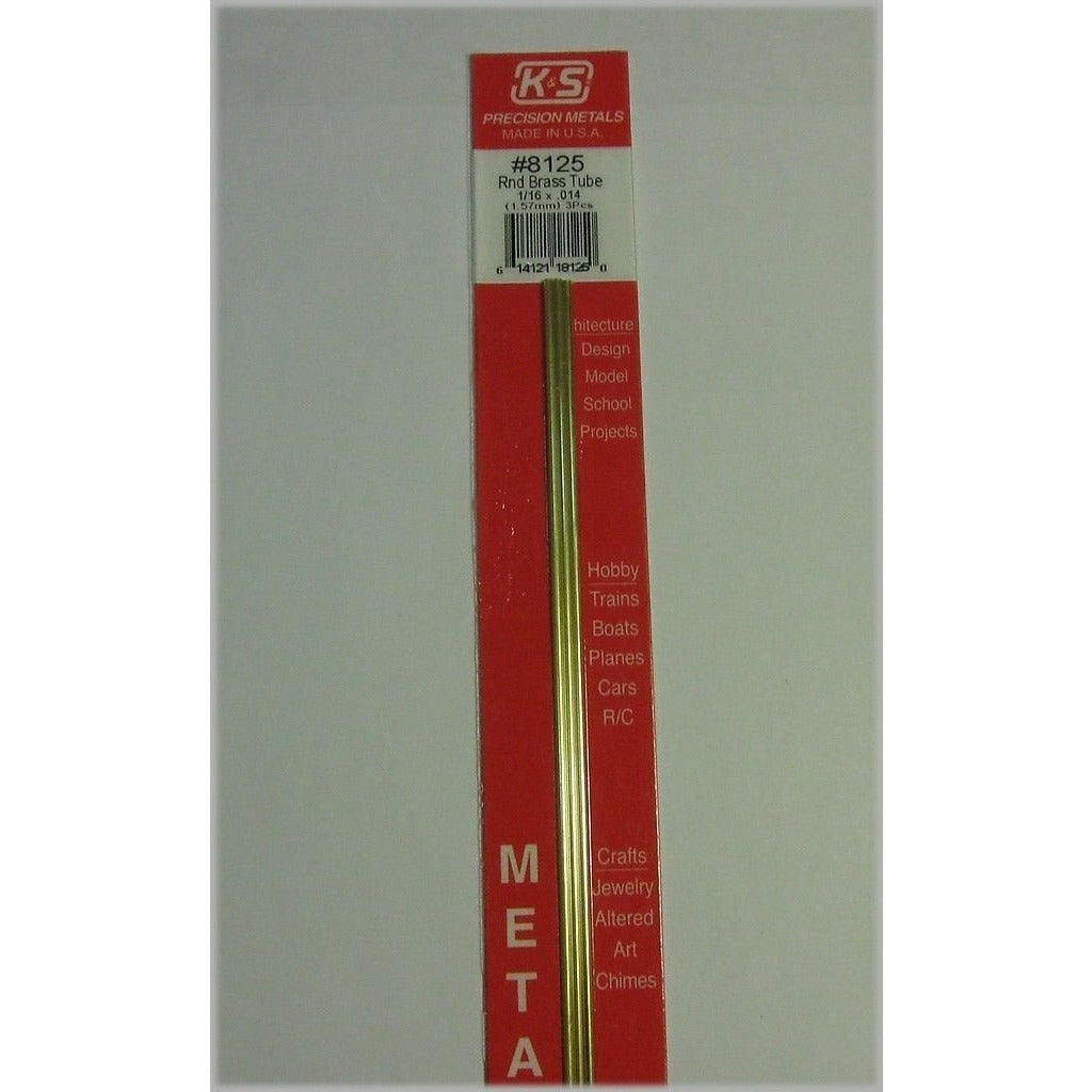 K&S Round Brass Tube - 1/16" OD KSE8125