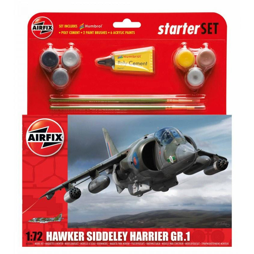 Hawker Harrier Gr1 Starter Set 1/72 by Airfix