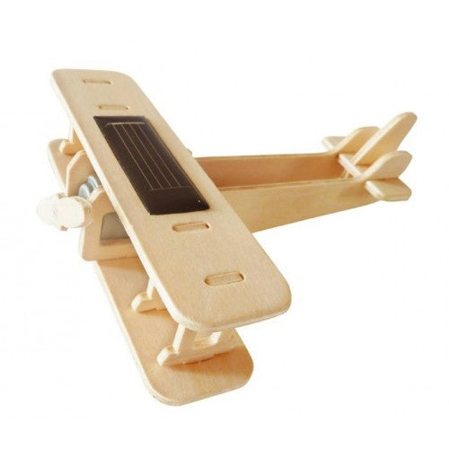 Solar Powered Wooden Biplane by Robotime