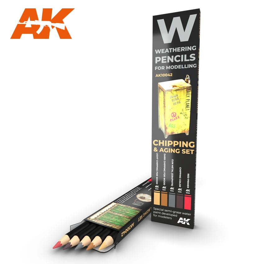 AK-10042 Watercolor Pencil Set - Chipping and Aging