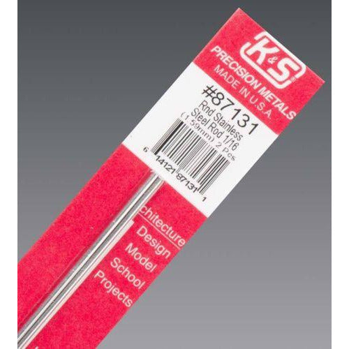 K&S Round Stainless Steel Rod - 1/16" (2/PK) KSE87131
