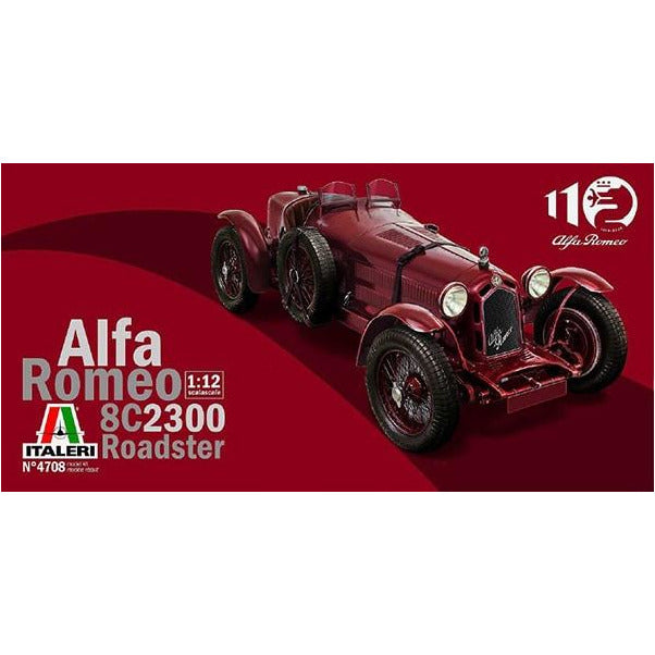 Alfa Romeo 8C2300 Roadster 100th Anniversary 1/12 Model Car Kit #4708 by Italeri
