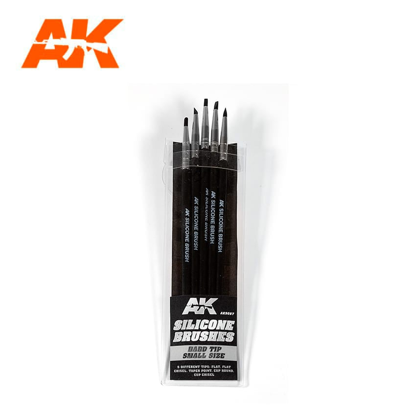 AK Interactive Silicone Brushes Hard Tip, Small - 5Pk #AK-9087