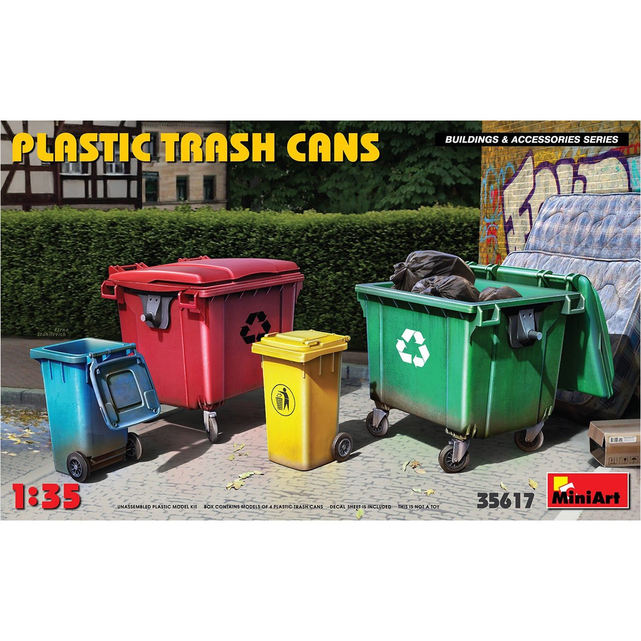 Plastic Trash Cans #35617 1/35 Detail Kit by MiniArt