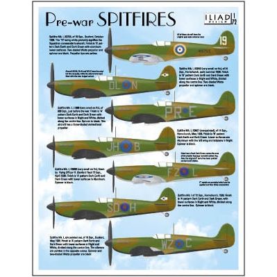 Pre-War Spitfire Decals 1/72 by Iliad Design