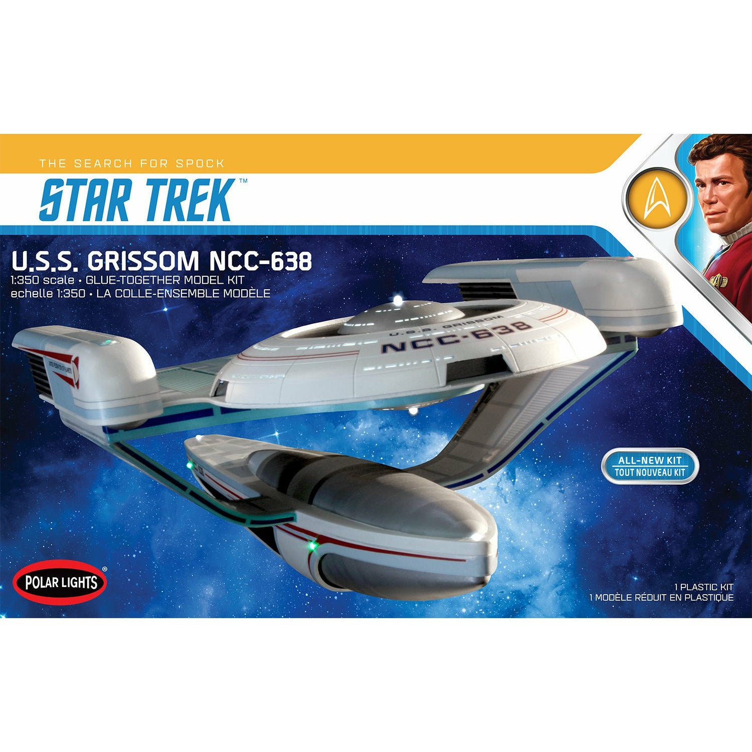 U.S.S. Grissom 1/350 (Level 2) Star Trek The Search for Spock #991 Model Kit by Polar Lights