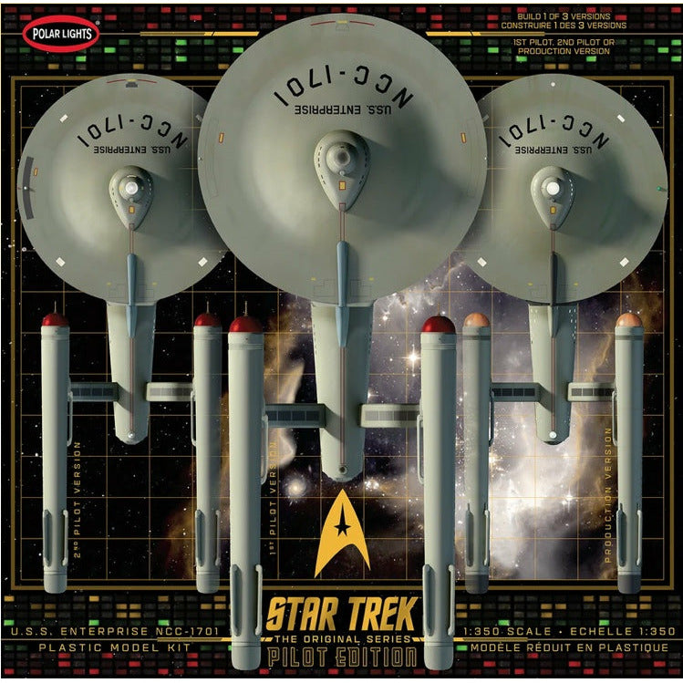 USS Enterprise w/ Pilot Edition Parts 1/350 Star Trek Original Series Model Kit #993 by Polar Lights