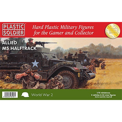 M5 Halftrack (3 Vehicles) 24 British/Commonwealth 1/72 #WW2V20013 by Plastic Soldier