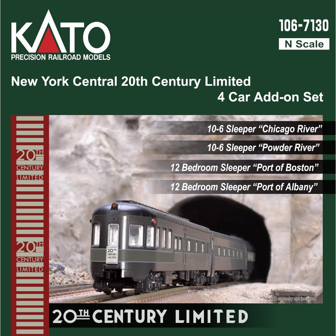 N NYC 20th Century Limited 4-Car AddOn Set w/Light