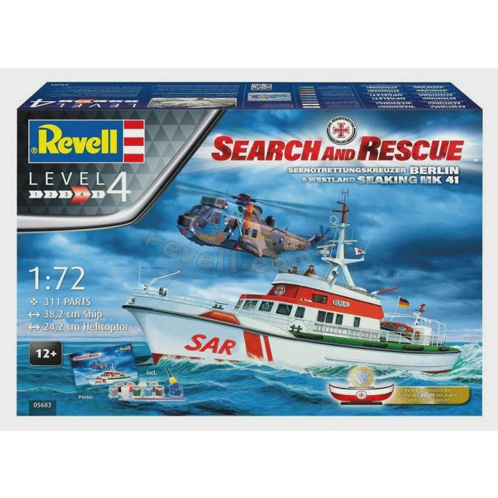Search & Rescue Berlin and Seaking Gift Set 1/72 Beginner's Model Kit #5683 by Revell