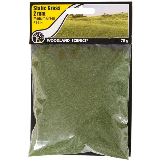 Woodland Scenics Static Grass - 2mm (Medium Green) WOO614
