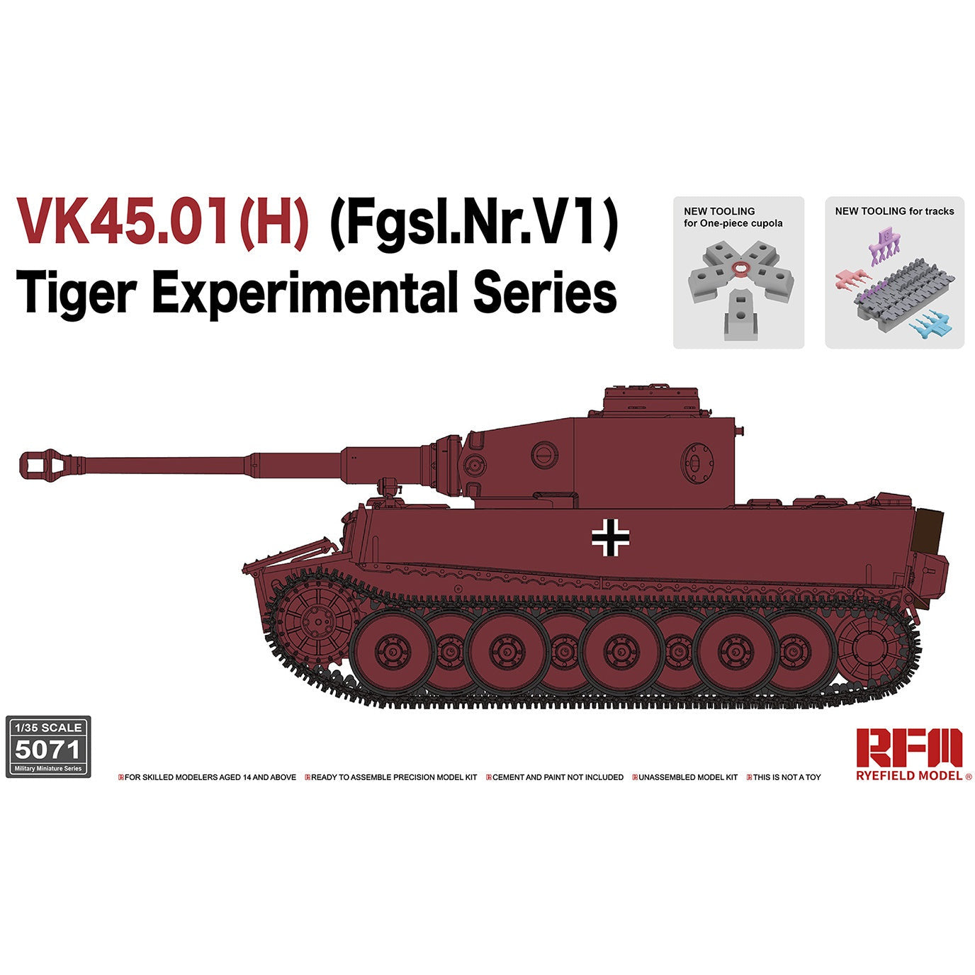 VK45.01(H) (Fgsl.Nr.V1) Tiger Experimental Series 1/35 #5071 by Ryefield Model