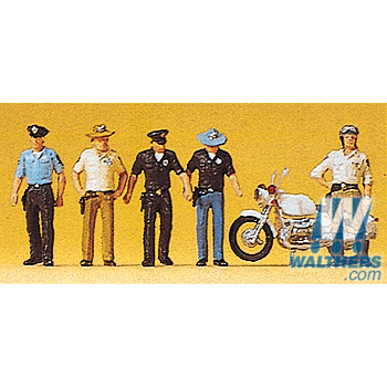 Policeman US & Motorcycle (HO)