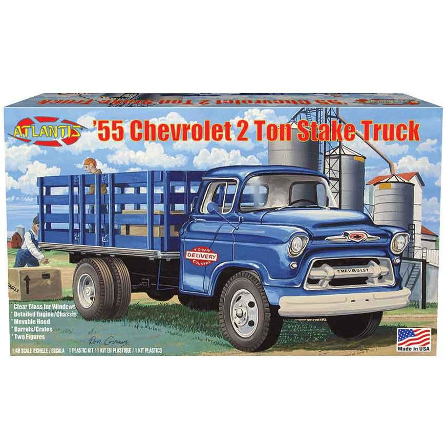 1955 Chevrolet 2-Ton Stake Bed Truck 1/48 Model Car Kit #1401 by Atlantis
