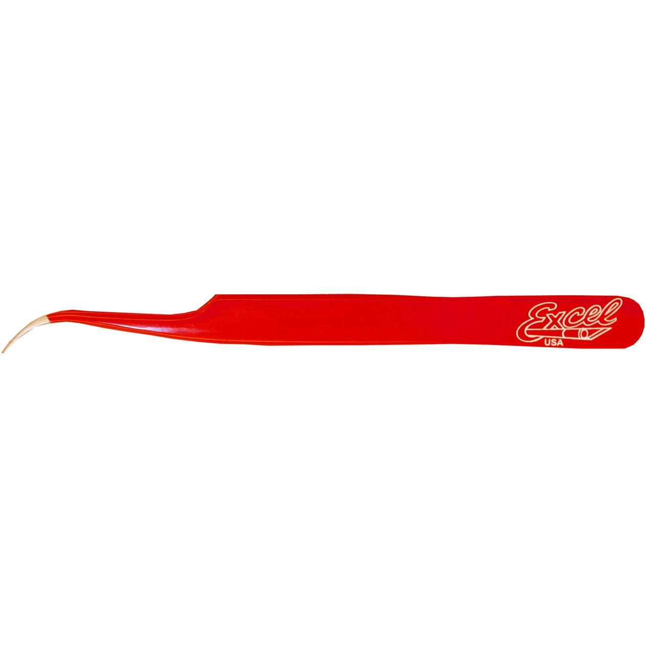 Excel 4.5" Slant Pointed Tweezer Red