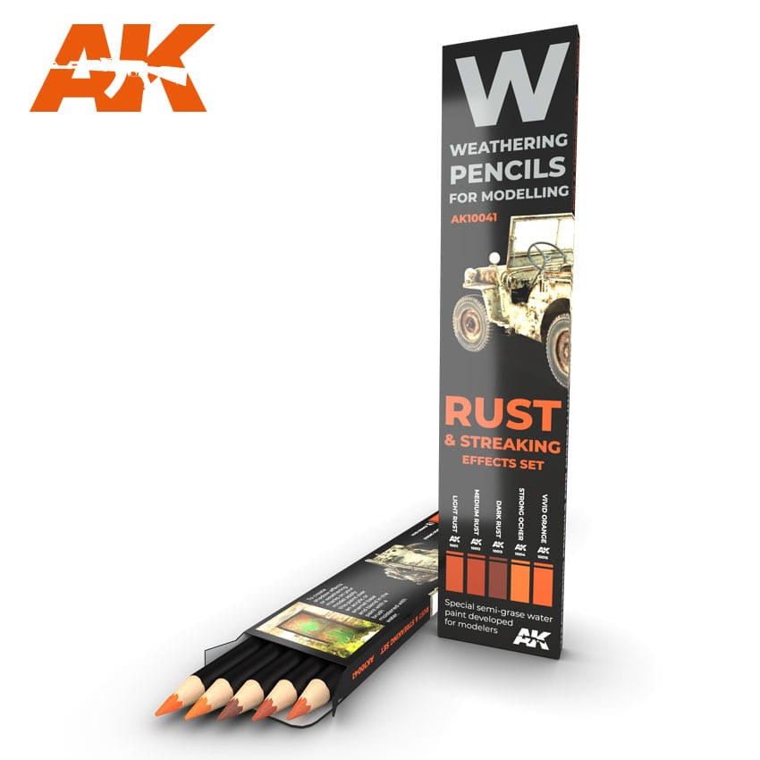 AK-10041 Watercolor Pencil Set - Rust and Streaking