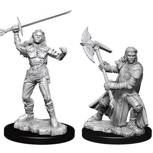 D&D Unpainted Mini - Female Half-Orc Fighter 73542