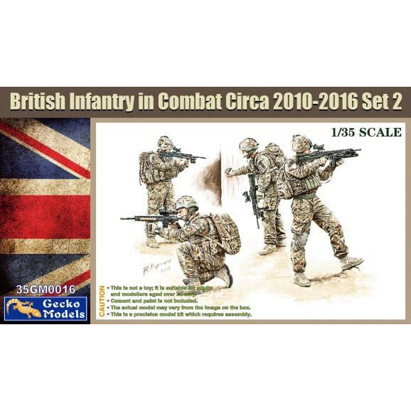 1/35 British Infantry in Combat Set 2 2010-2016 (4) #35GM0016 by Gecko