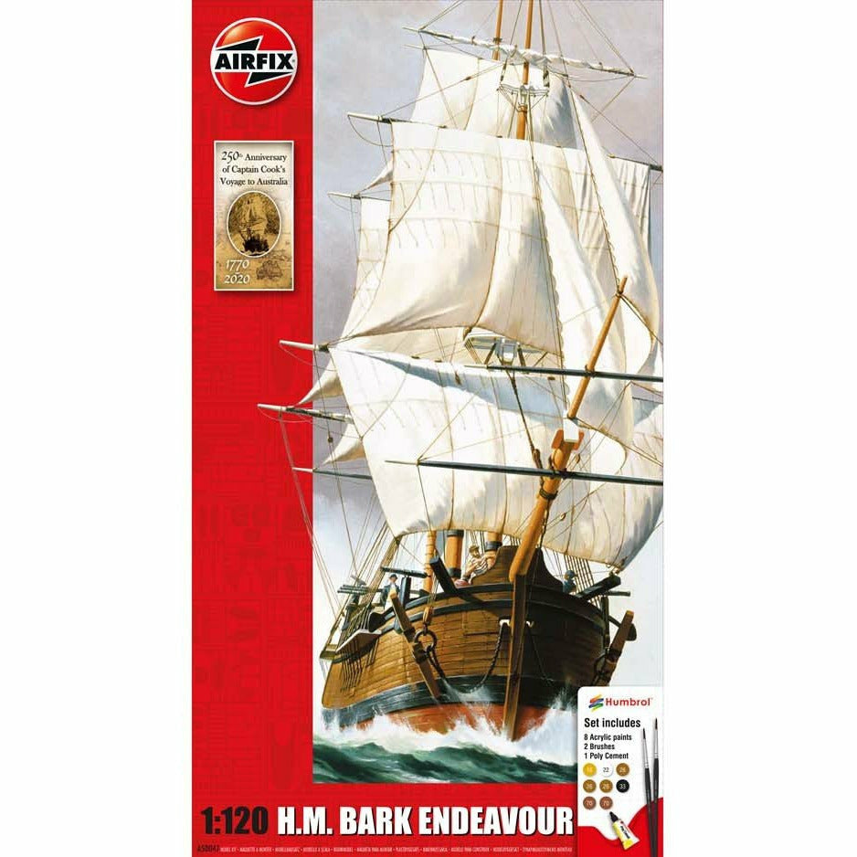 HM Bark Endeavour Gift Set 1/120 Model Sailing Ship #50047 by Airfix