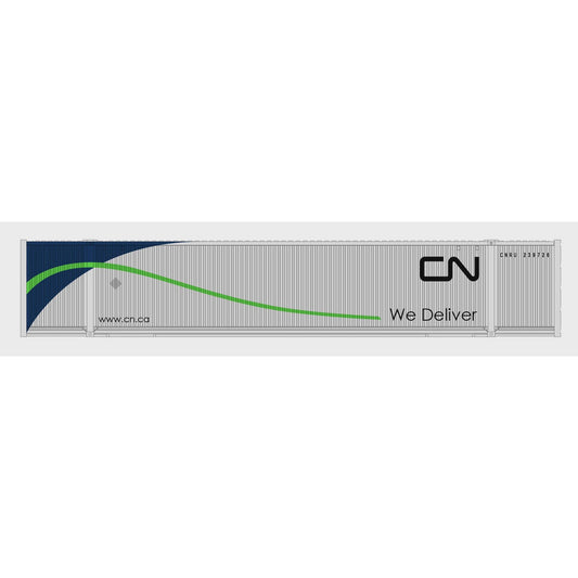 53' Ribbed Intermodal Containers (2) CANADIAN NATIONAL (N Scale)
