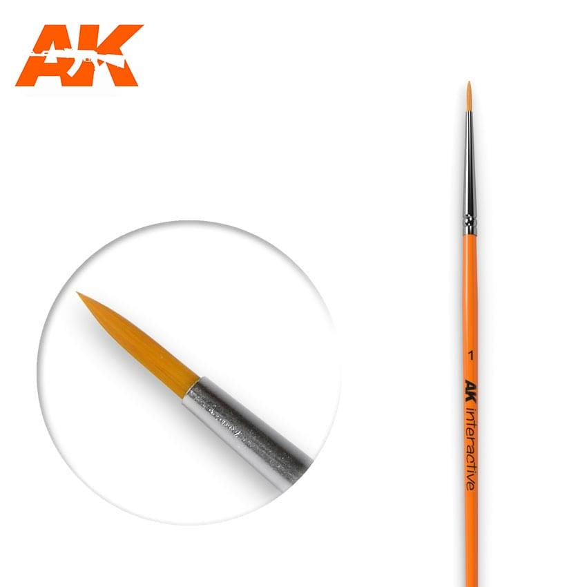 AK Interactive Round Brush 1 (Synthetic) #AK-603