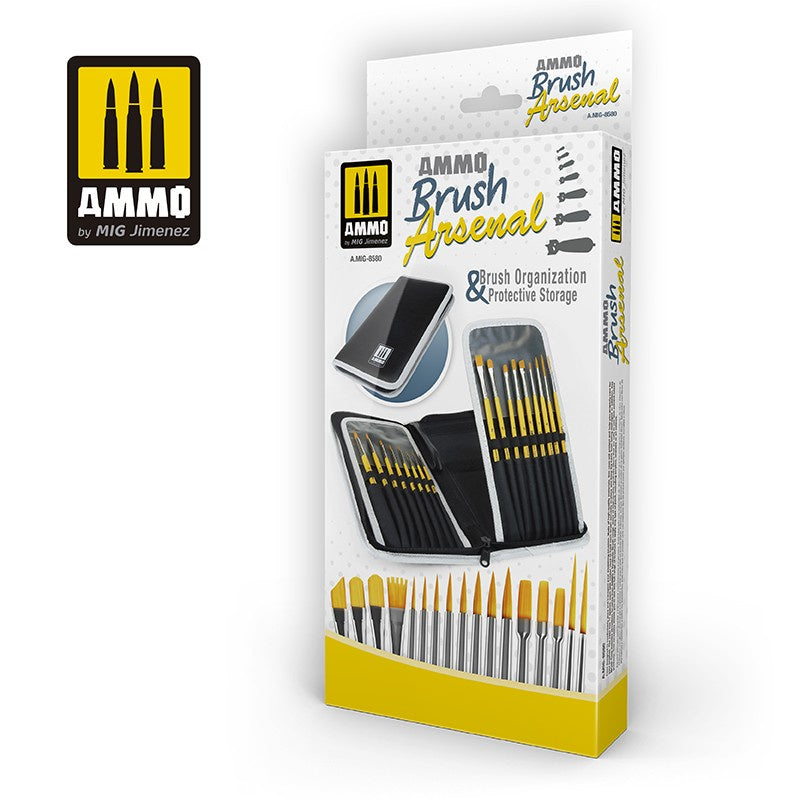 Ammo Brush Arsenal Set with Brush Organization & Protective Storage #AMIG8580