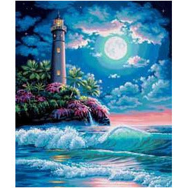 Dimensions Paint by Numbers Lighthouse in Moonlight (16"x20")
