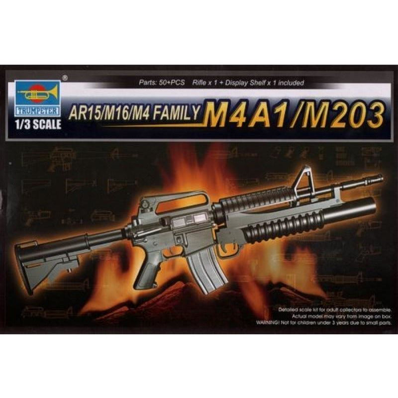AR15/M16/M4 FAMILY-M4A1/M203 1/3 Scale #019009 by Trumpeter