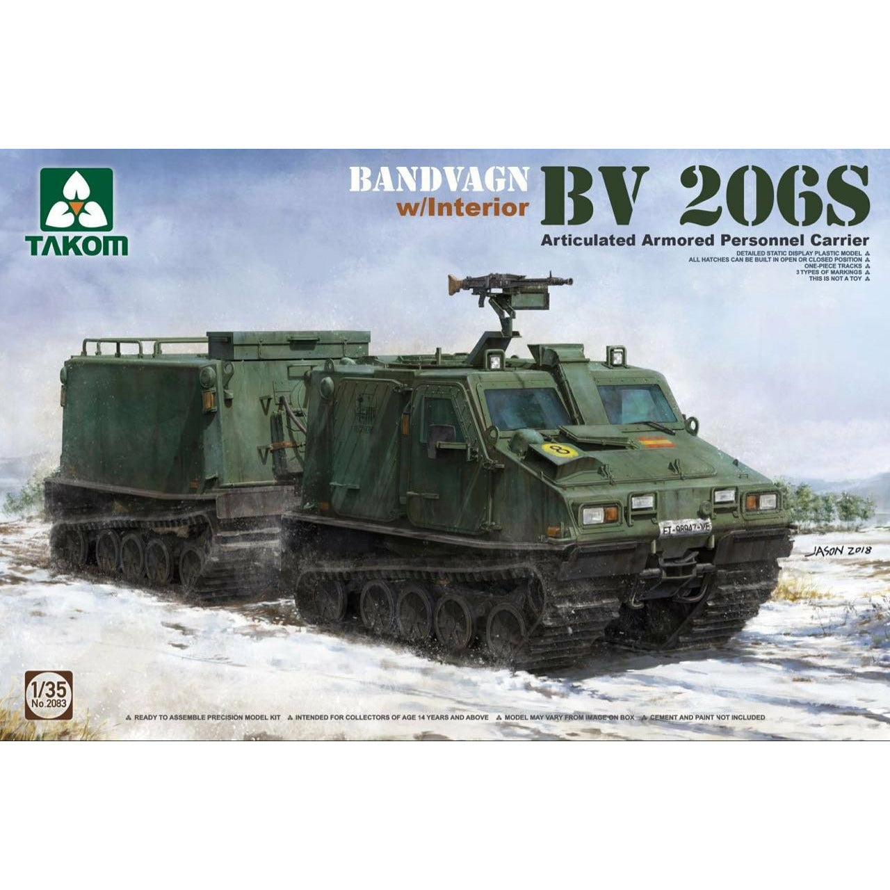 Articulated Armored Personnel Carrier BV 206S Badwagn w/Interior 1/35 #2083 by Takom