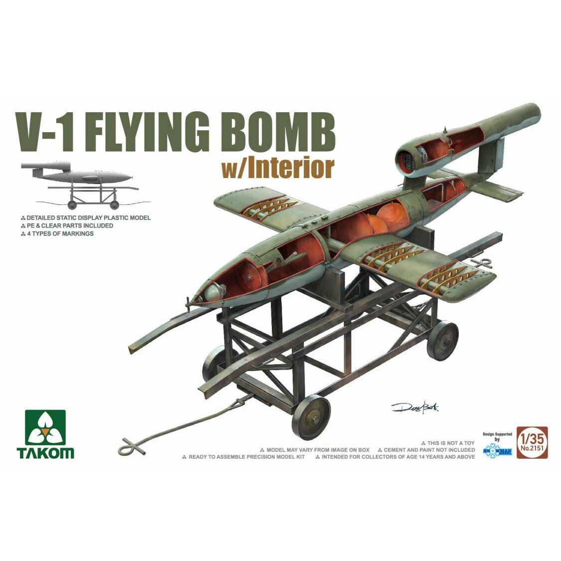 V-1 Flying Bomb w/Interior 1/35 #2151 by Takom